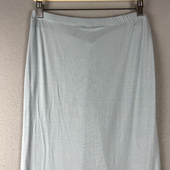 Reformation Rylan Midi Skirt Womens Large Blue Twist Front Knot Ruched Pull On - Picture 12 of 15